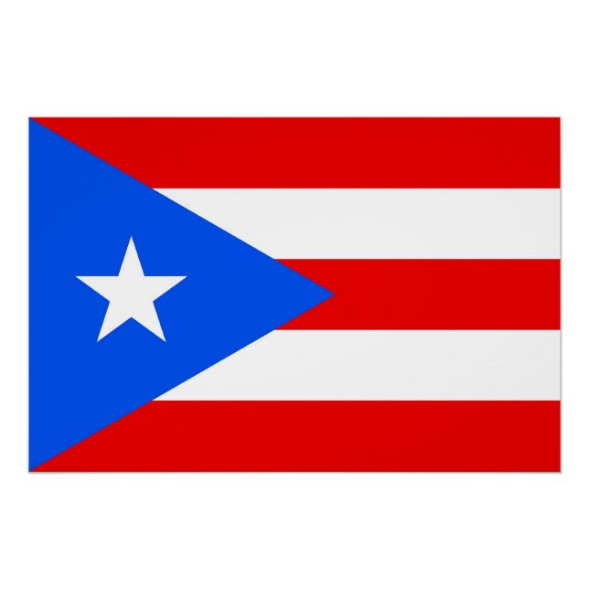Affiche patriotique avec Drapeau de Porto Rico (Devant)