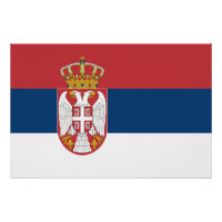 Affiche patriotique avec Drapeau de Serbie