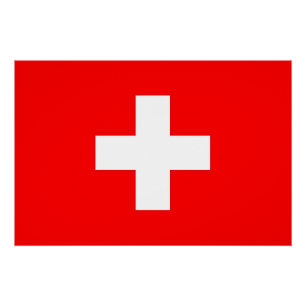 Affiche patriotique avec Drapeau de Suisse