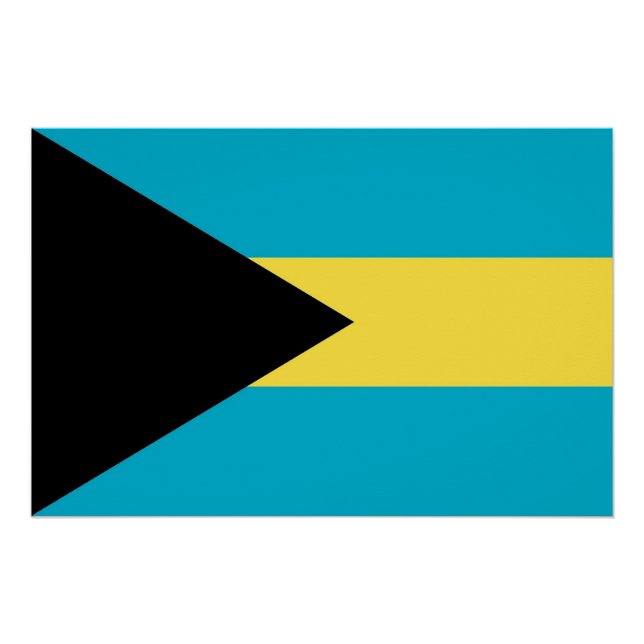 Affiche patriotique avec Drapeau des Bahamas (Devant)