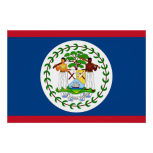 Affiche patriotique avec Drapeau du Belize