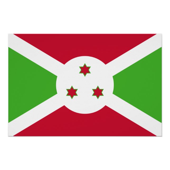 Affiche patriotique avec drapeau du Burundi (Devant)