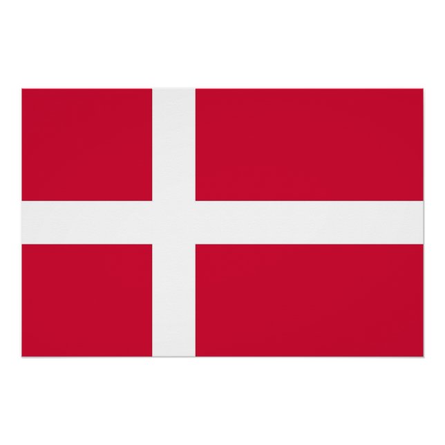 Affiche patriotique avec drapeau du Danemark (Devant)
