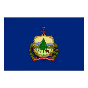Affiche patriotique avec drapeau du Vermont