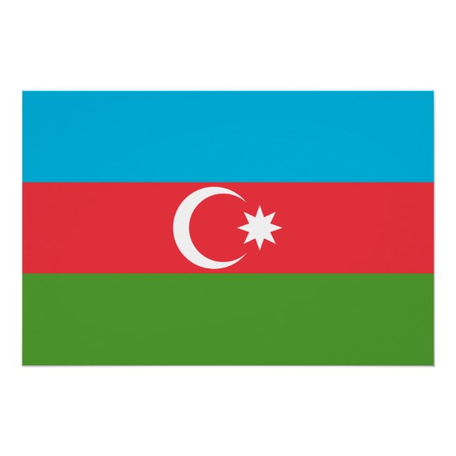 Affiche patriotique murale avec Drapeau d'Azerbaïd (Devant)