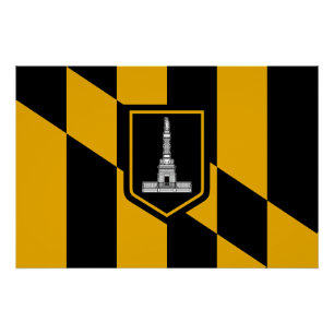 Affiche patriotique murale avec drapeau de Baltimo