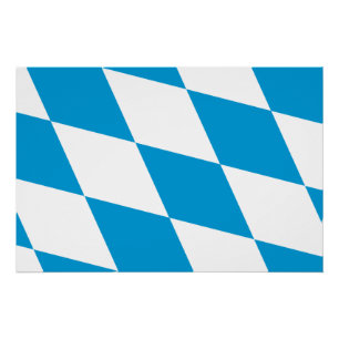 Affiche patriotique murale avec Drapeau de Bavière