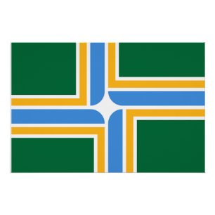 Affiche patriotique murale avec drapeau de Portlan