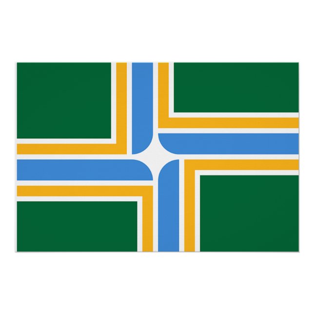 Affiche patriotique murale avec drapeau de Portlan (Devant)