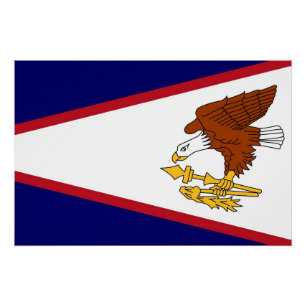 Affiche patriotique murale avec Drapeau des Samoa 