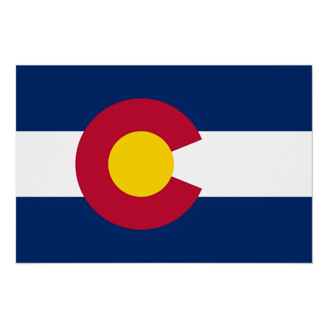 Affiche patriotique murale avec drapeau du Colorad (Devant)