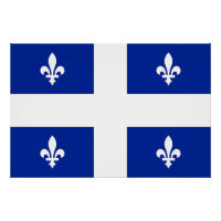 Affiche patriotique murale avec Drapeau du Québec