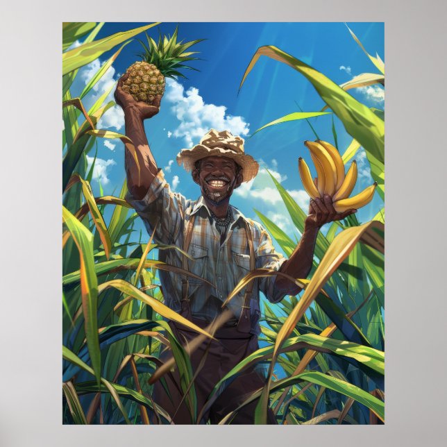 Affiche paysanne malgache souriante - Agriculture  (Devant)