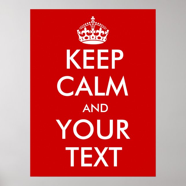 Affiche personnalisable Conserver le calme (Devant)