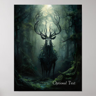Affiche personnalisable de cerf de la forêt tordue