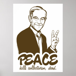 Affiche personnalisable de paix de Ron Paul
