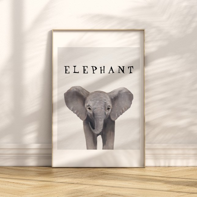 Affiche personnalisable éléphant bébé mignon pour  (Créateur téléchargé)