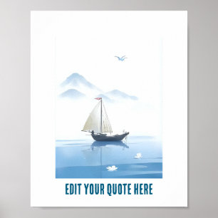 Affiche personnalisable mer et bateau
