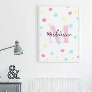 Affiche personnalisable pour chambre de fillette