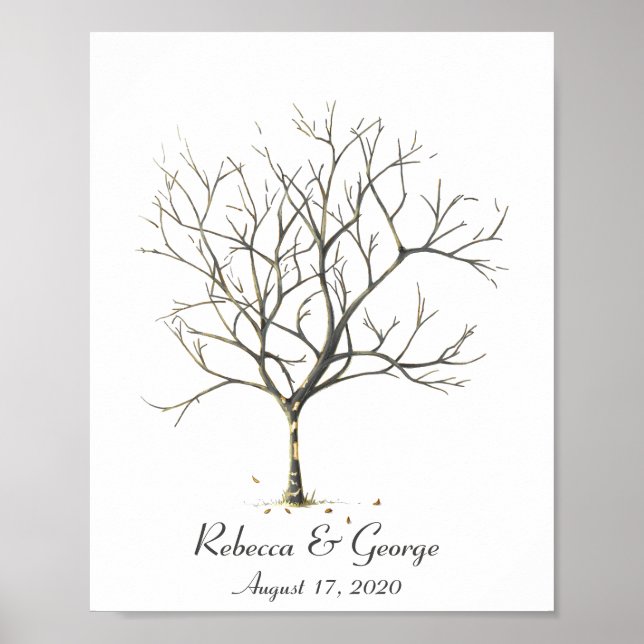 Affiche personnalisable pour mariage arbre emprein (Devant)