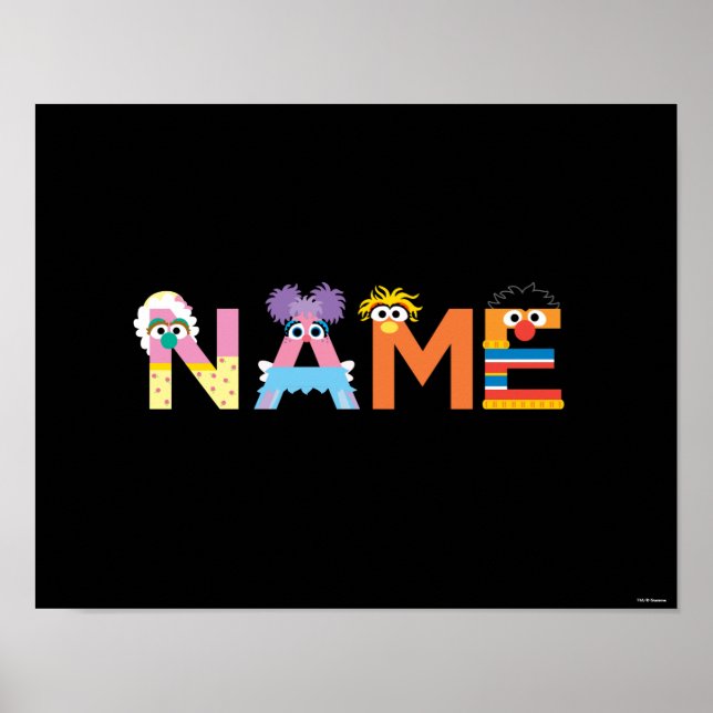 Affiche personnalisable sur alphabet de rue Sésame (Devant)