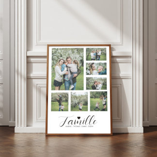 Affiche Personnalisé Notre Famille 7 Photos et les