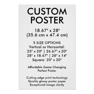 Affiche personnalisée brillante verticale 18,67" x