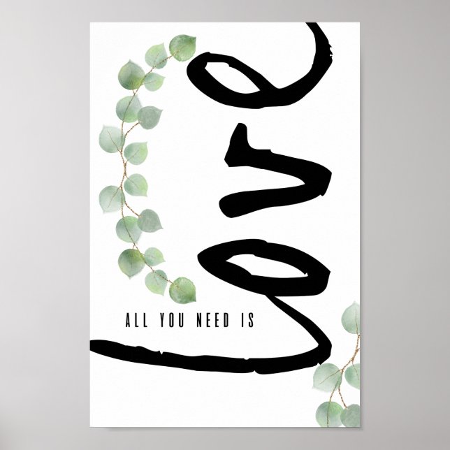 Affiche personnalisée d'amour de verdure d'Eucalyp (Devant)