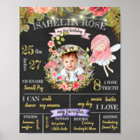 Affiche personnalisée de fée pour le premier anniv