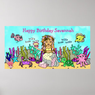 Affiche personnalisée de joyeux anniversaire Sirèn