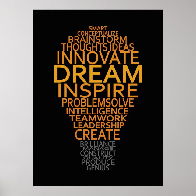 Affiche personnalisée de l'ampoule lumineuse Inspi (Devant)
