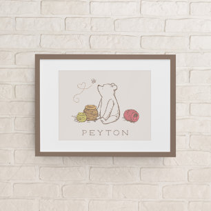 Affiche personnalisée de Pooh et pots de miel clas