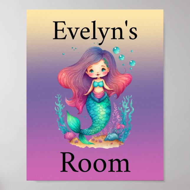 Affiche personnalisée de sirène pastel (Devant)