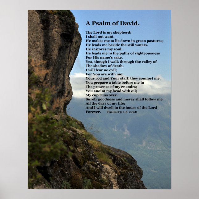 Affiche personnalisée d'un psaume de David (Devant)