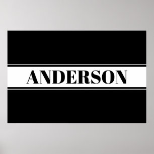 Affiche personnalisée noir et blanc à rayures