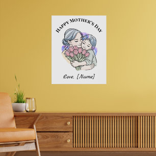 Affiche personnalisée pour la fête des mères avec