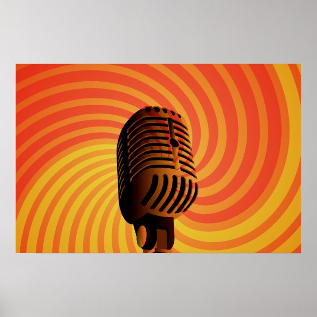 Affiche personnalisée Retro Microphone (Devant)