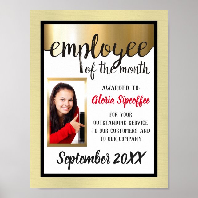 Affiche photo de l'employé de l'affiche du mois (Devant)