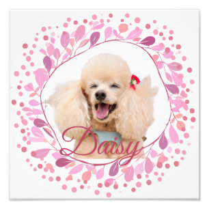 Affiche photo rose pastel personnalisée