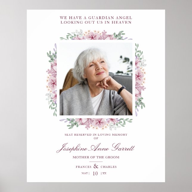 Affiche Photo Souvenir Mariage Chers Pink Sh (Devant)