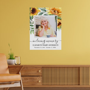 Affiche photo tournesol en souvenir affectueux