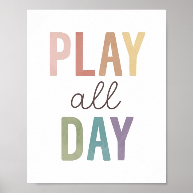 Affiche Play All Day Rainbow (Devant)