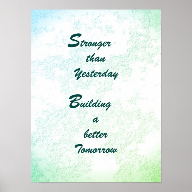 Affiche "plus forte qu'hier" (Devant)