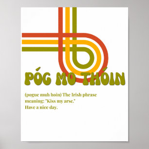 Affiche Póg mo thóin inspirée des années 70
