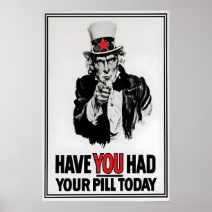 Affiche politique contrôle des naissances Oncle Sa