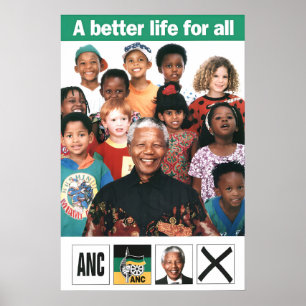 Affiche politique de Nelson Mandela Afrique du Sud