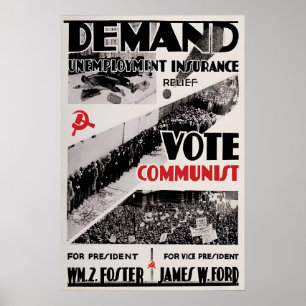 Affiche politique USA Votez Parti communiste Exige