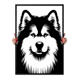 Affiche Pop Art Chic et Éblouissante de Malamute d