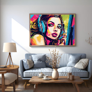 Affiche Pop Art J'adore Jouer Aux Jeux