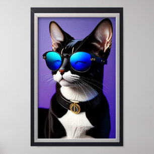 affiche pop art pour chat cool